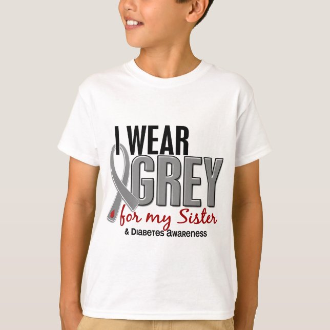 Ich trage Grau für meinen Diabetes der T-Shirt (Vorderseite)
