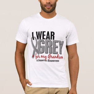Ich trage Grau für meinen Diabetes des Enkel-10 T-Shirt