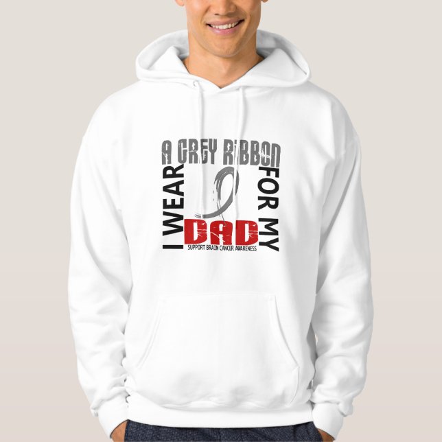 Ich trage Grau für meinen Gehirn-Krebs des Hoodie (Vorderseite)