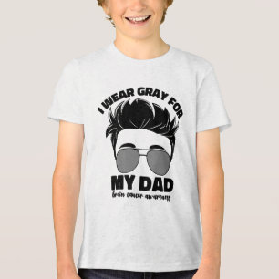 Ich trage Grau für meinen Vater Hirnkrebs-Krieger Tri-Blend Shirt