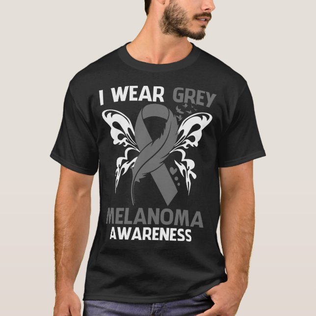 Ich trage Grau für MELANOMA-Bewusstsein T-Shirt (Vorderseite)