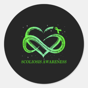 Ich trage Green für Scoliose Awareness Warrior Runder Aufkleber