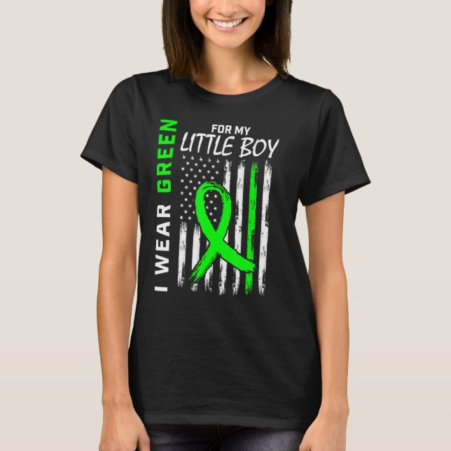 Ich trage Green Little Boy Son Cerebral Palsy Awar T-Shirt (Vorderseite)