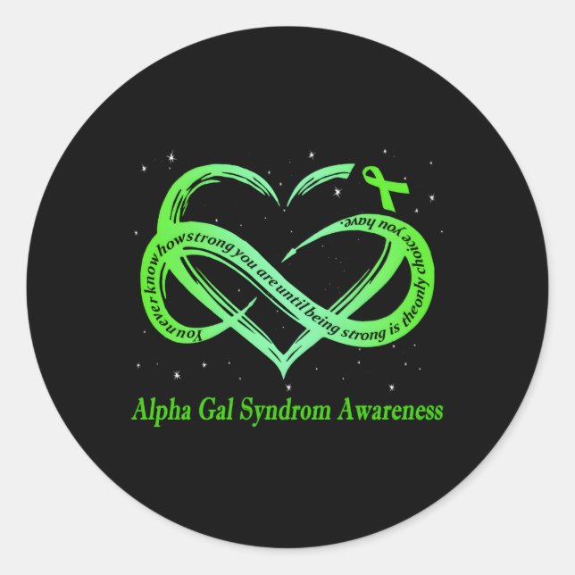 Ich trage Grün für Alpha-Gal-Syndrom-Sensibilisier Runder Aufkleber (Vorderseite)