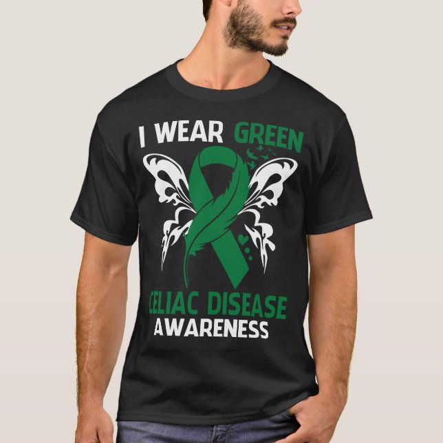Ich trage Grün für CELIAC-KRANKHEITSBEWUSSTSEIN T-Shirt (Vorderseite)