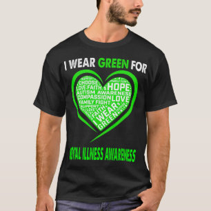 Ich trage Grün für das Bewusstsein für psychische T-Shirt
