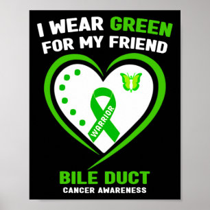 Ich trage Grün für meinen Freund Bile Duct Cancer  Poster