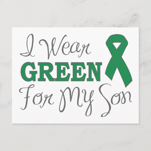 Ich trage Grün für meinen Sohn (Green Awareness Ri Postkarte (Vorderseite)
