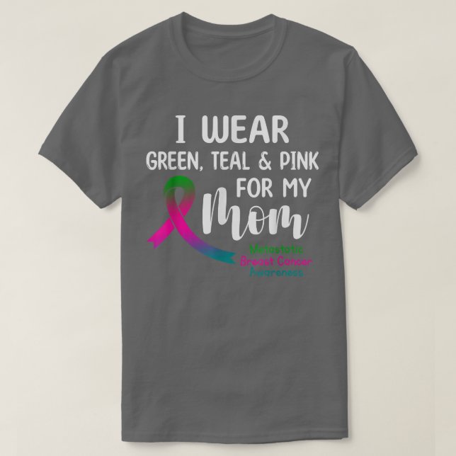 Ich trage grünes Aquamarines Rosa für meine Mama m T-Shirt (Design vorne)