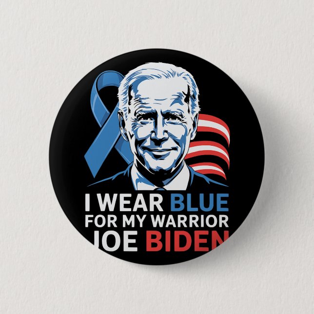 Ich trage helles Blau für Biden Prostatakrebs Awar Button (Vorderseite)