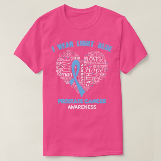 Ich trage helles Blau für das Bewusstsein für Pros T-Shirt (Design vorne)