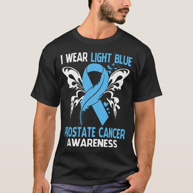 Ich trage helles Blau für das PROSTATE CANCER Bewu T-Shirt (Vorderseite)