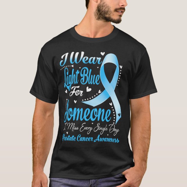 Ich trage helles Blau für das PROSTATE CANCER Bewu T-Shirt (Vorderseite)