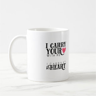 ich trage Ihr Herz mit mir rosa Herz Kaffeetasse