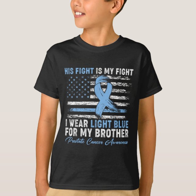 Ich trage leichtes Blau für meinen Bruderprostatak T-Shirt (Vorderseite)