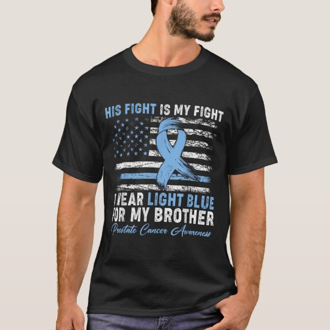 Ich trage leichtes Blau für meinen Bruderprostatak T-Shirt (Vorderseite)
