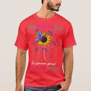 Ich trage Lila Aquamarin-rosa Schilddrüsenkrebs-Be T-Shirt