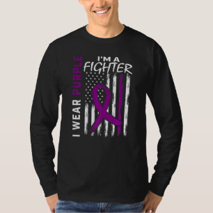 Ich trage Lila, dass ich ein Kämpfer-Epilepsie-Bew T-Shirt