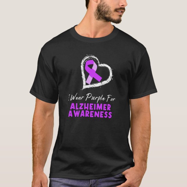 Ich trage Lila für Alzheimer-Bewusstsein T-Shirt (Vorderseite)