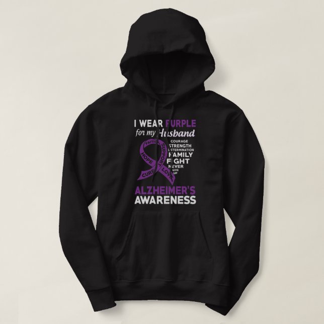 Ich trage Lila für das Bewusstsein meines Ehemanns Hoodie (Design vorne)
