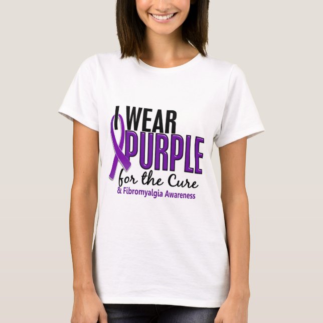 Ich trage Lila für den Heilung10 Fibromyalgia T-Shirt (Vorderseite)