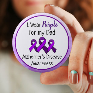 Ich trage Lila für die Alzheimer-Krankheit meines  Button