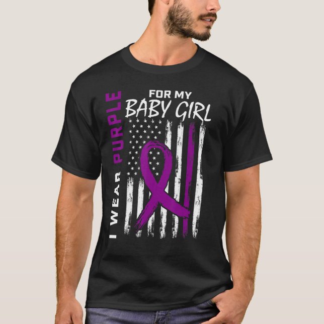 Ich trage Lila für die Epilepsie meines Mädchens T-Shirt (Vorderseite)