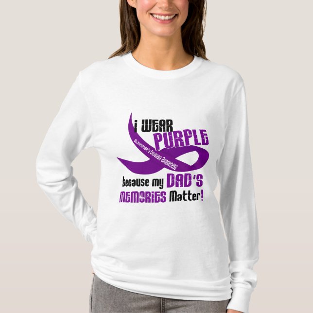 Ich trage Lila für die Erinnerungen 33DAD meines T-Shirt (Vorderseite)