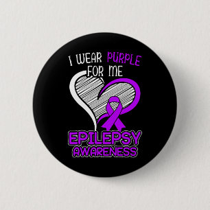 Ich trage Lila für Epilepsie Anfall Epilepsie Aw Button