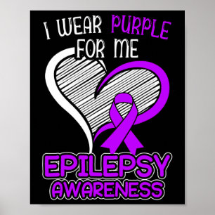Ich trage Lila für Epilepsie Anfall Epilepsie Aw Poster