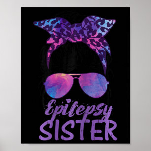 Ich trage Lila für Epilepsie Awareness Epilepsy Si Poster