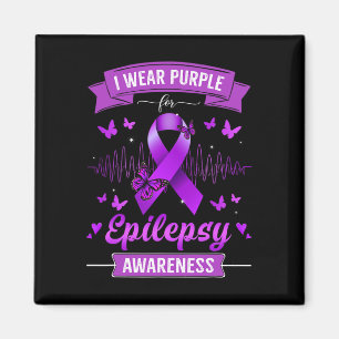 Ich trage Lila für Epilepsie Awareness Ribbon Butt Magnet