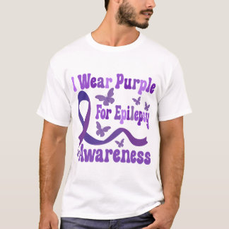 Ich trage Lila für Epilepsie Bewusstsein Männer Fr T-Shirt