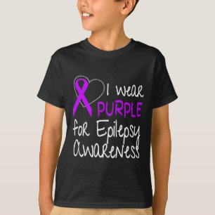 Ich trage lila für Epilepsie-Bewusstseinsschleife T-Shirt
