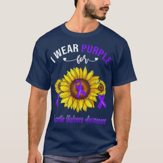 Ich trage Lila für Gewalt im Inland T-Shirt