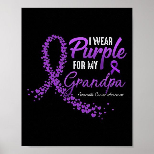 Ich trage Lila für GRANDPA Pankreaskrebs Awaren Poster (Vorne)