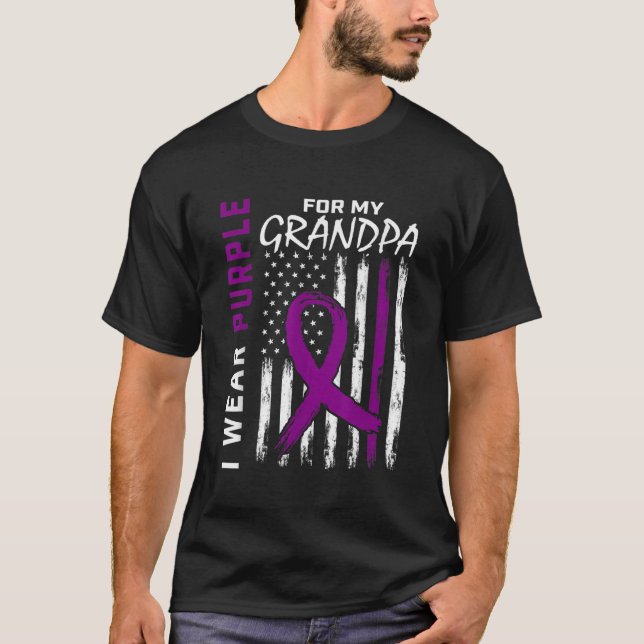 Ich trage Lila für Großpankreas Awaren T-Shirt (Vorderseite)