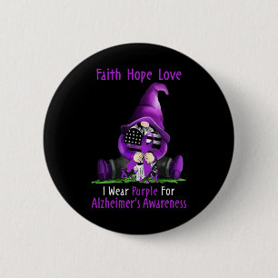 Ich trage Lila für Heimerheimer Awareness Gnome Fa Button