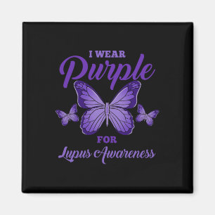 Ich trage Lila für Lupus Awareness Comfort Colors Magnet