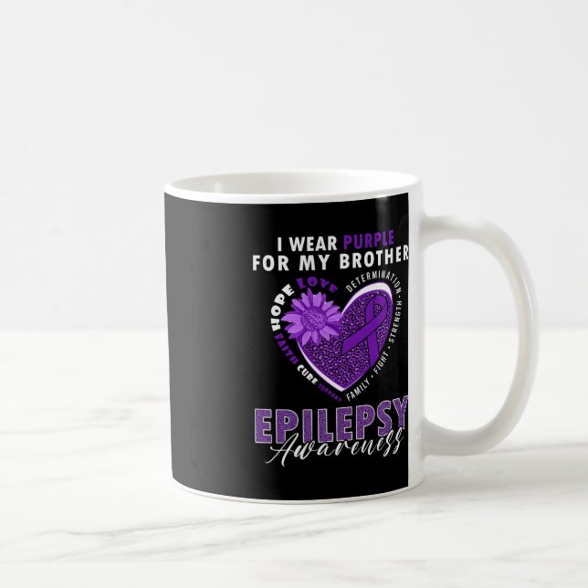 Ich trage Lila für mein Brother Epilepsie Awarenes Kaffeetasse (Rechts)