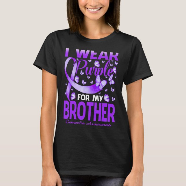 Ich trage Lila für mein Bruder Demenz Bewusstsein, T-Shirt (Vorderseite)
