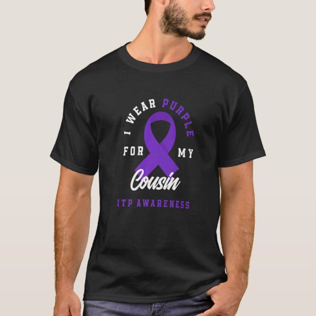 Ich trage Lila für mein Cousin ITP Bewusstsein T-Shirt (Vorderseite)