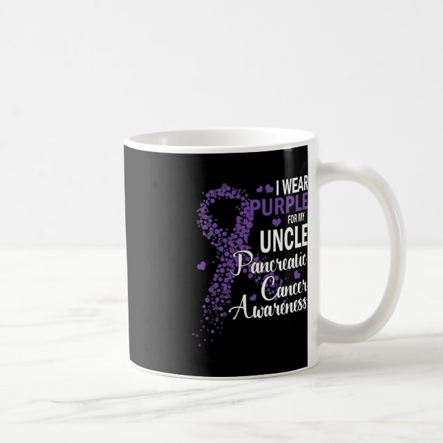 Ich trage Lila für mein Onkel-Bauchspeicheldrüsenk Kaffeetasse (Rechts)