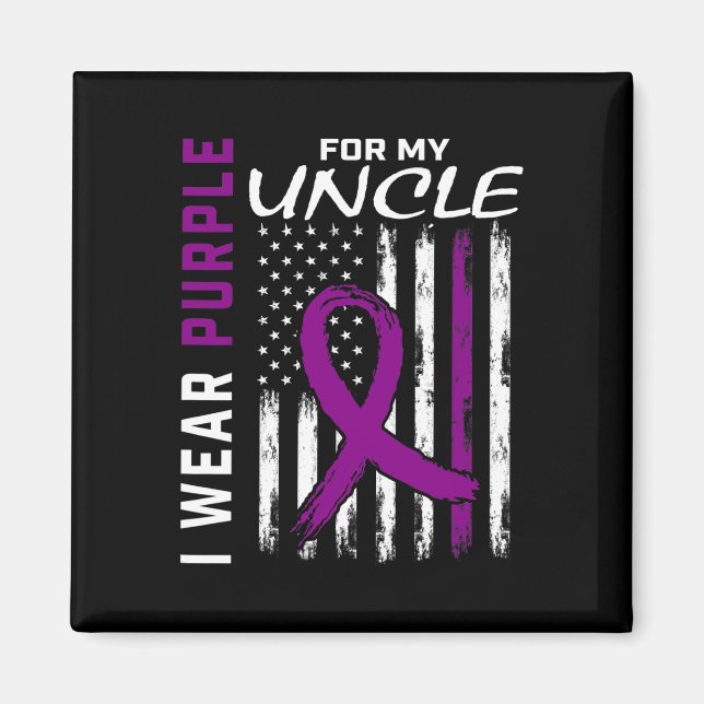 Ich trage Lila für mein Onkel Epilepsie Awareness  Magnet (Vorne)
