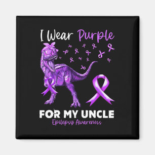 Ich trage Lila für mein Onkel Epilepsie Awareness Magnet