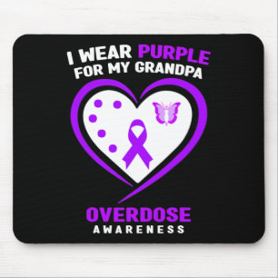 Ich trage Lila für mein Opa-Überdosierungsbewussts Mousepad