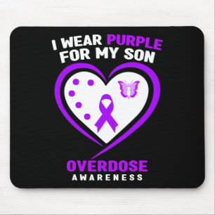 Ich trage Lila für mein Son-Überdosierungsbewussts Mousepad