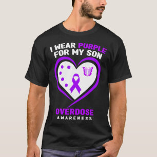 Ich trage Lila für mein Son-Überdosierungsbewussts T-Shirt
