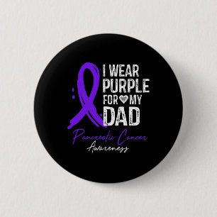 Ich trage Lila für mein Vater Shirt Pankreaskrebs Button