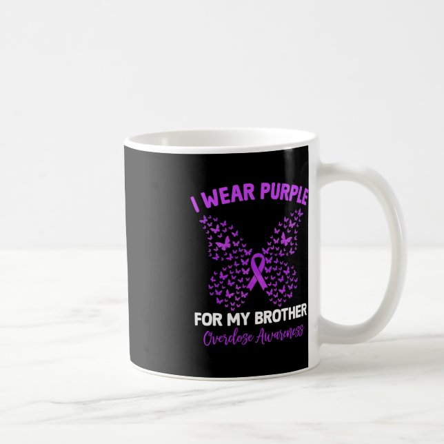 Ich trage Lila für meine Bruderüberdosis-Bewusstse Kaffeetasse (Rechts)